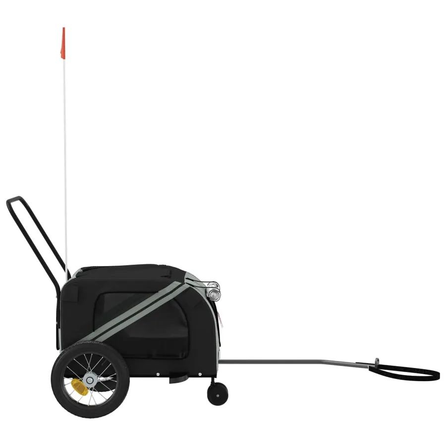 Remorque de vélo pour animaux de compagnie gris et noir - 6