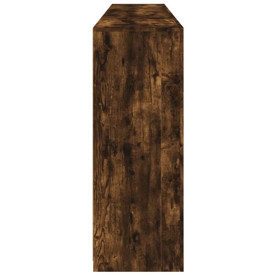 Buffet avec lumières LED chêne fumé 202x37x100 cm - 7