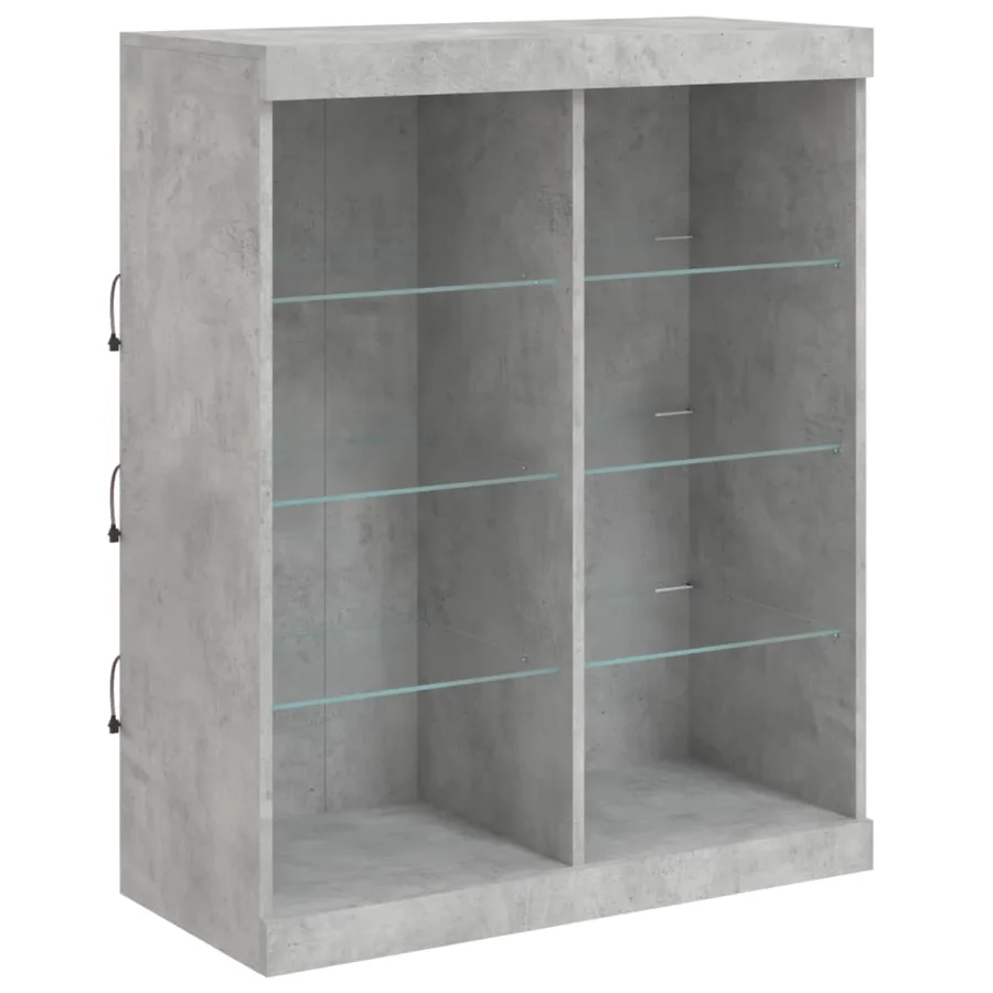 Buffet avec lumières LED gris béton 81x37x100 cm - 3