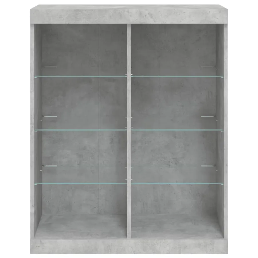 Buffet avec lumières LED gris béton 81x37x100 cm - 6