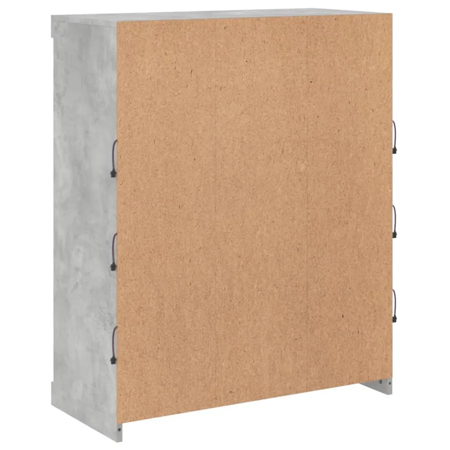 Buffet avec lumières LED gris béton 81x37x100 cm - 8