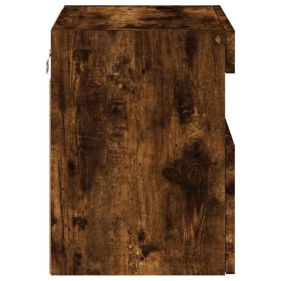 Meubles TV muraux et lumières LED 2pcs chêne fumé 40x30x40 cm - 11