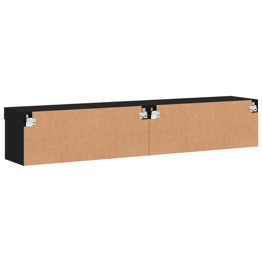 Meubles TV avec lumières LED 2 pcs noir 80x30x30 cm - 10