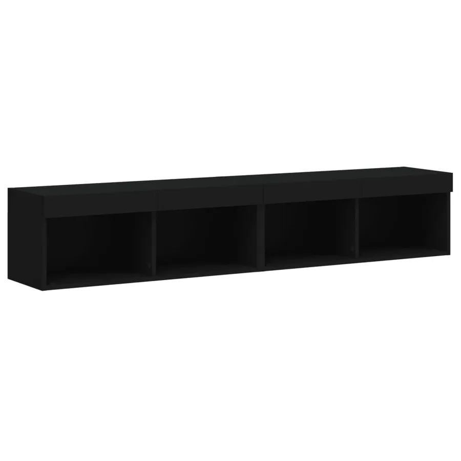 Meubles TV avec lumières LED 2 pcs noir 80x30x30 cm - 7