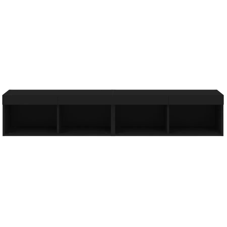Meubles TV avec lumières LED 2 pcs noir 80x30x30 cm - 8
