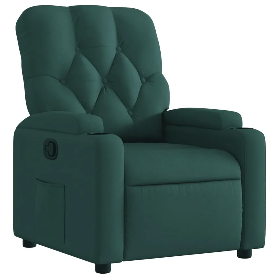 Fauteuil inclinable Vert foncé Tissu - 2