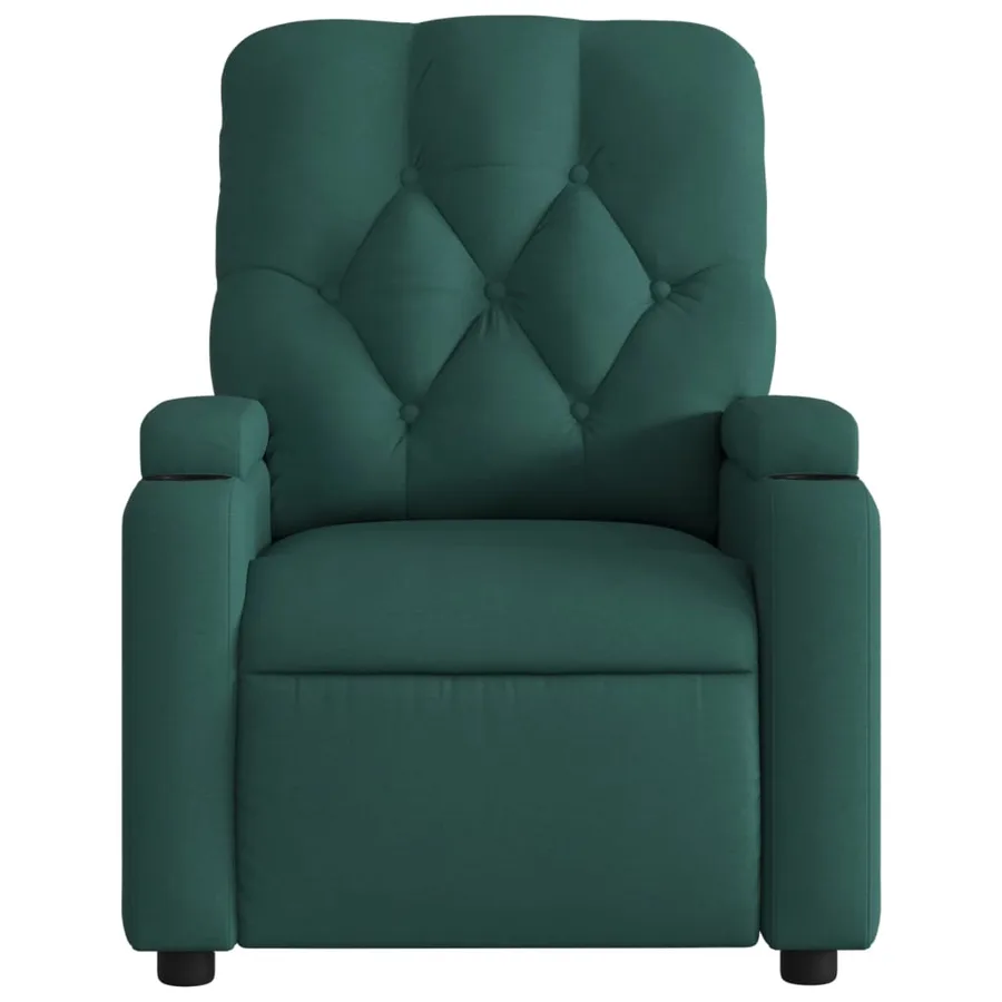 Fauteuil inclinable Vert foncé Tissu - 6
