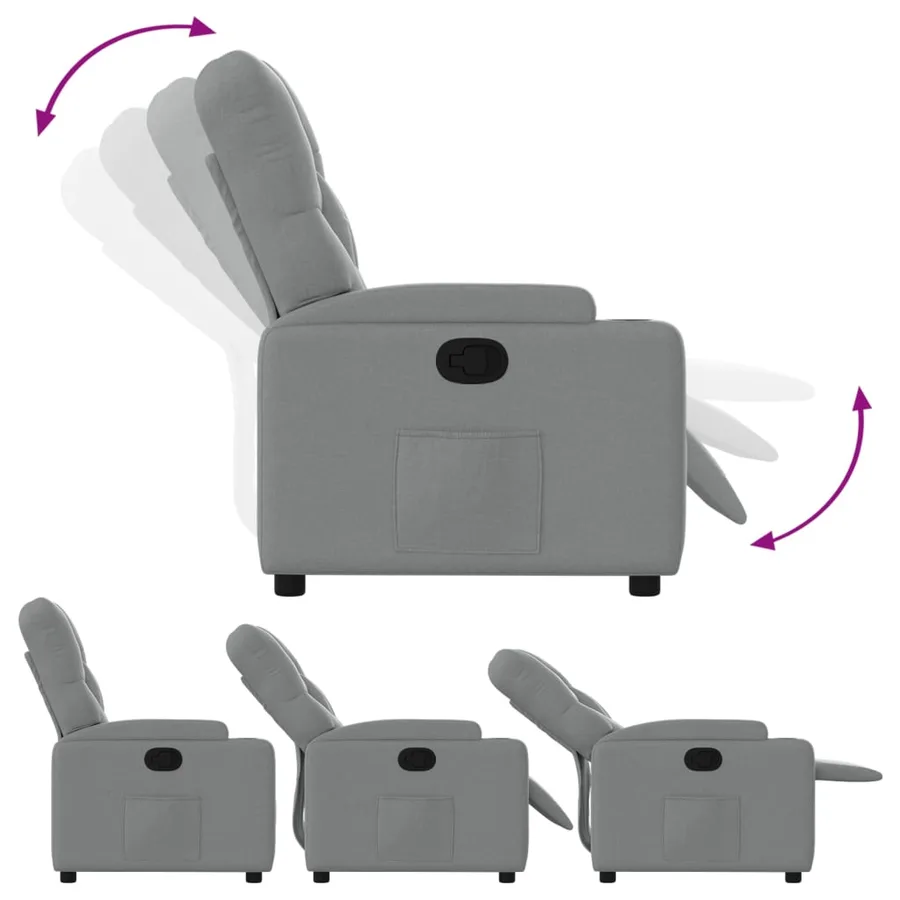 Fauteuil inclinable Gris clair Tissu - 4