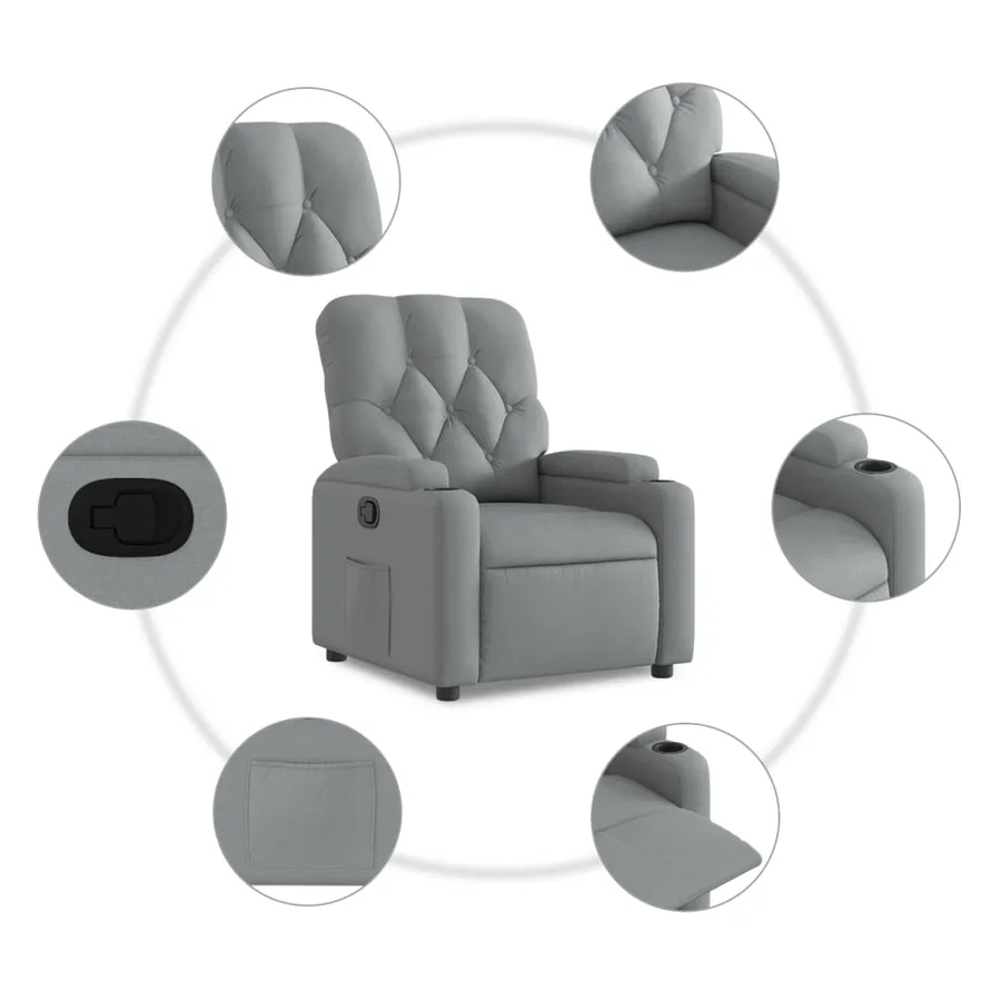 Fauteuil inclinable Gris clair Tissu - 5