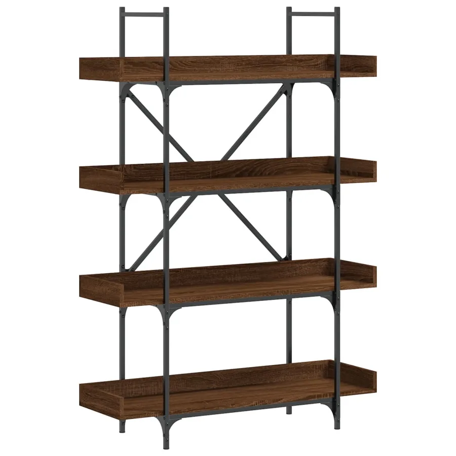 Bibliothèque 4 niveaux chêne marron 100x33x145,5 cm - 2