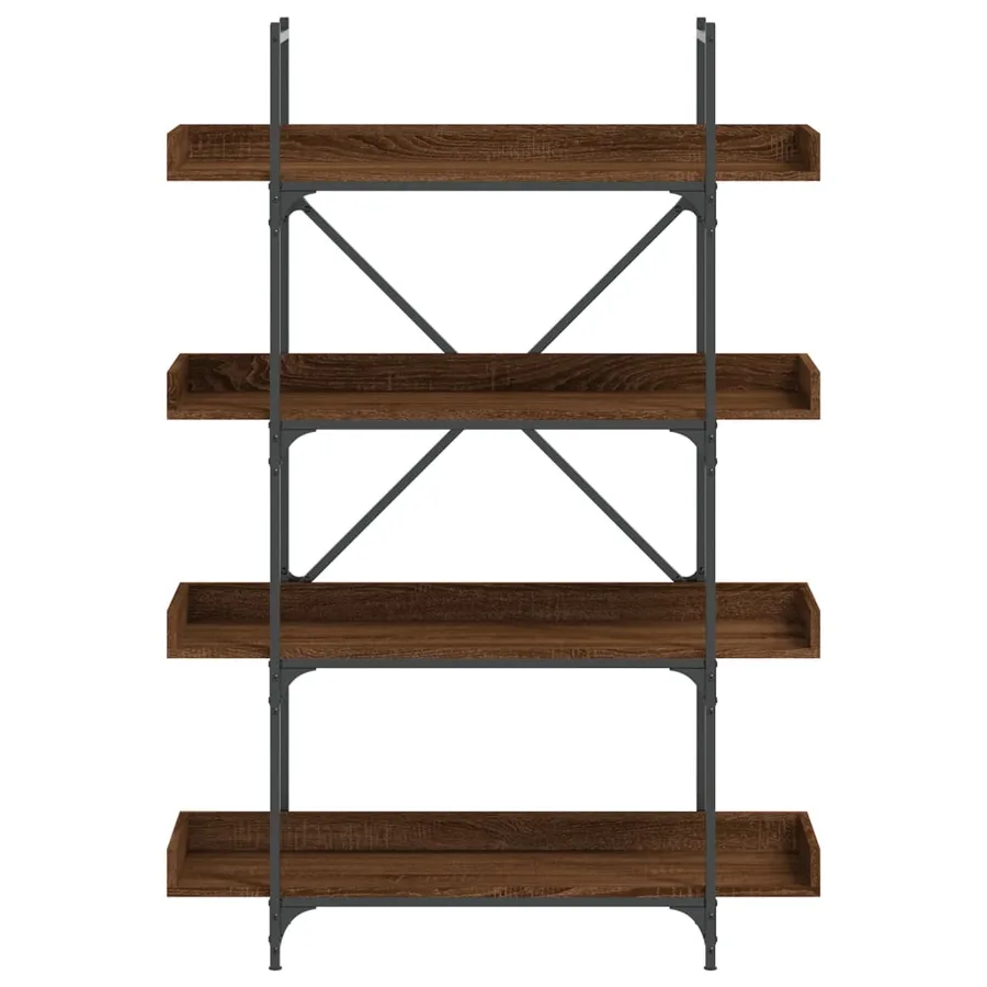 Bibliothèque 4 niveaux chêne marron 100x33x145,5 cm - 4