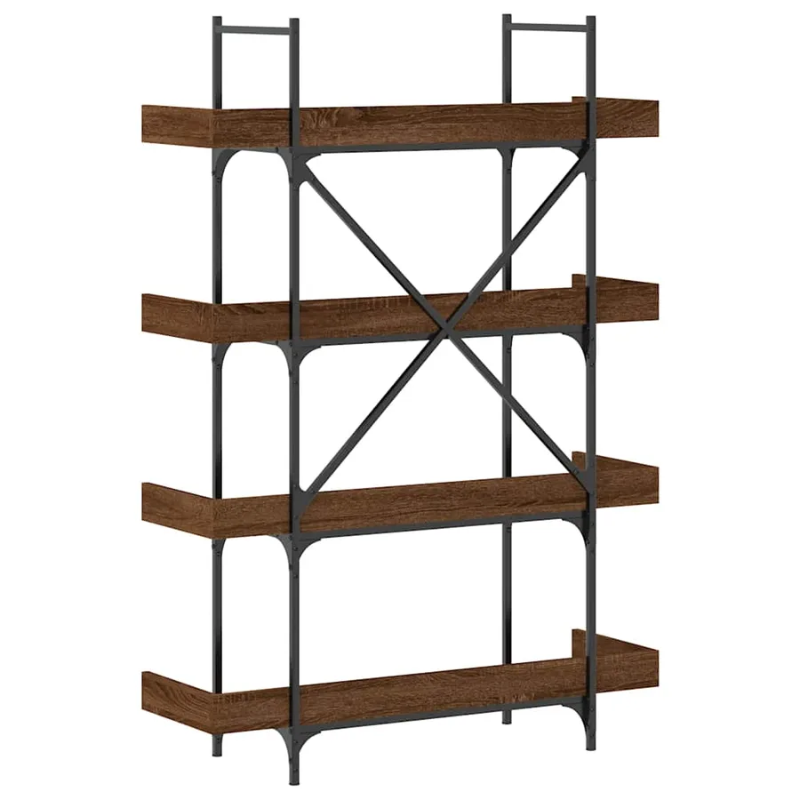 Bibliothèque 4 niveaux chêne marron 100x33x145,5 cm - 6