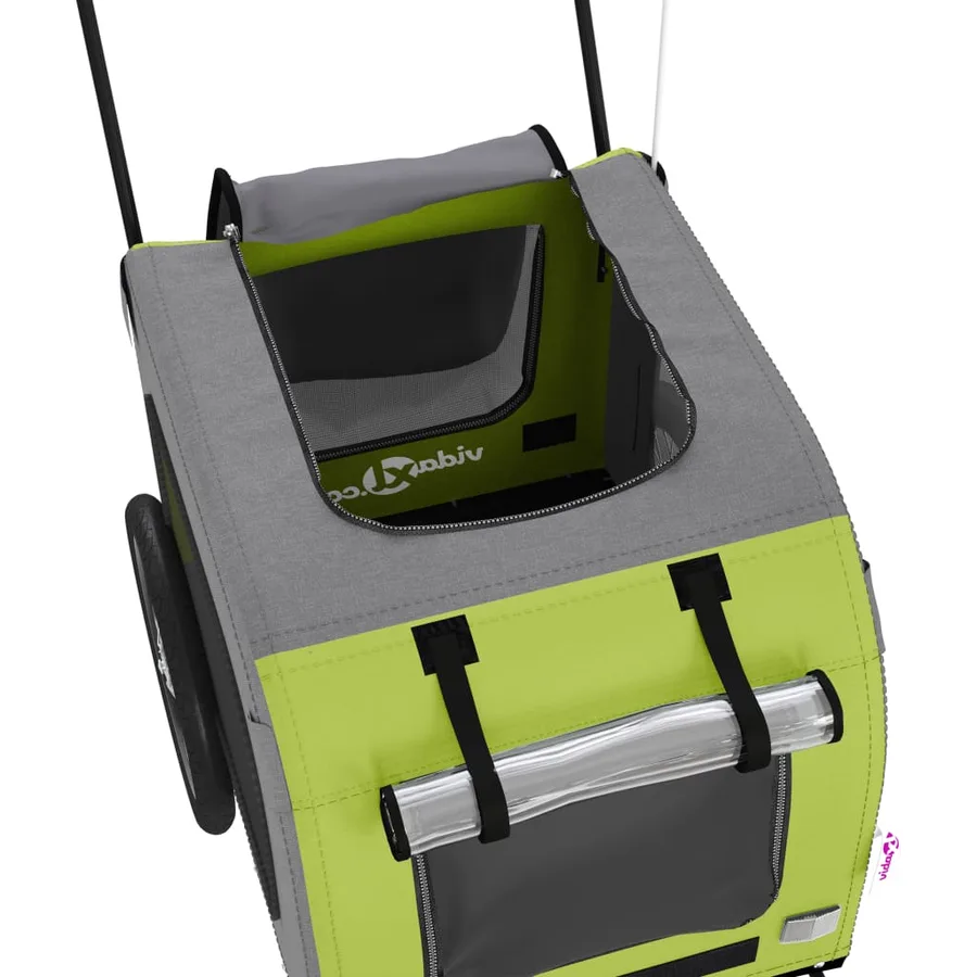 Remorque de vélo pour animaux de compagnie vert et gris - 10