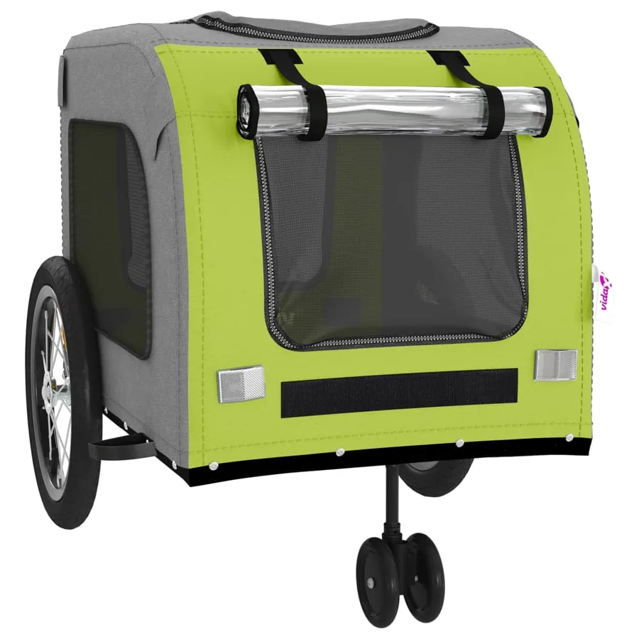 Remorque de vélo pour animaux de compagnie vert et gris - 5