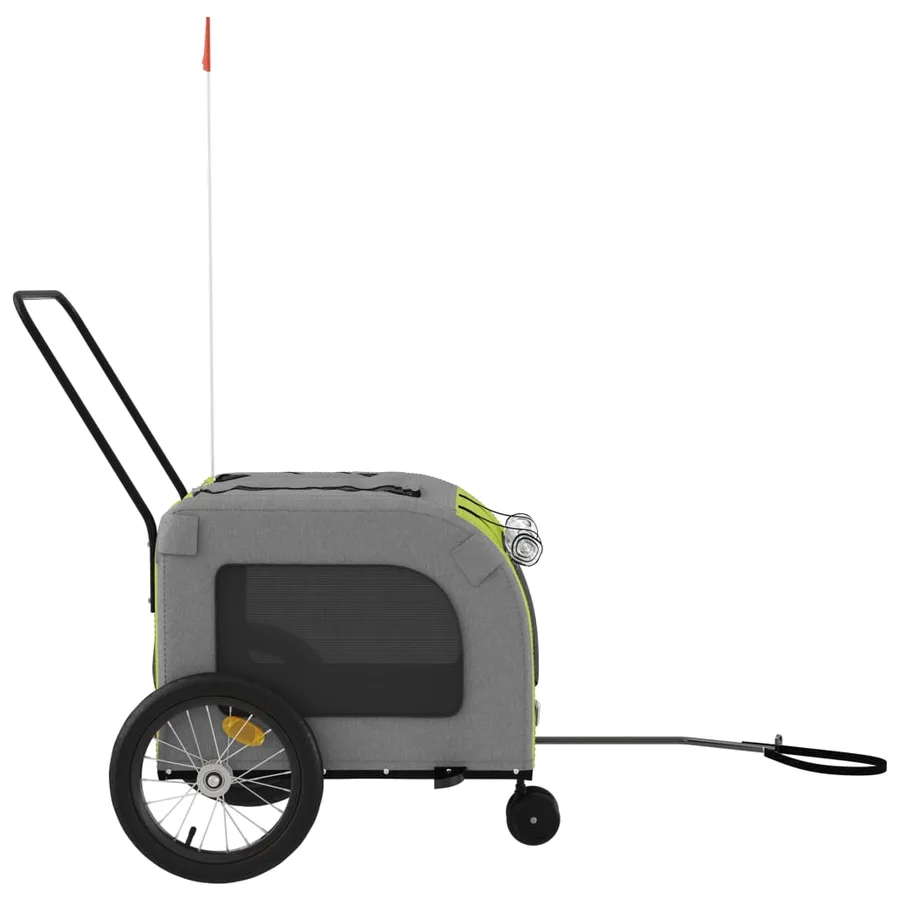 Remorque de vélo pour animaux de compagnie vert et gris - 6