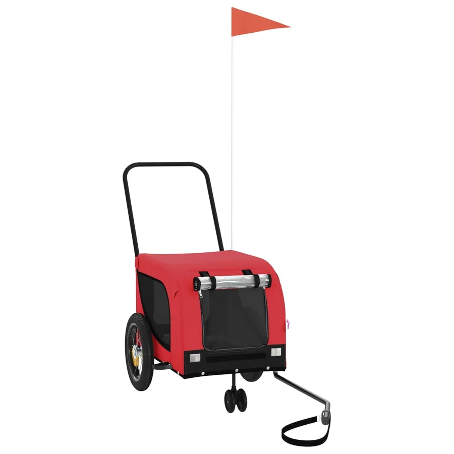 Remorque de vélo pour animaux de compagnie rouge et noir - 2