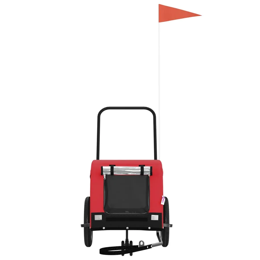 Remorque de vélo pour animaux de compagnie rouge et noir - 3