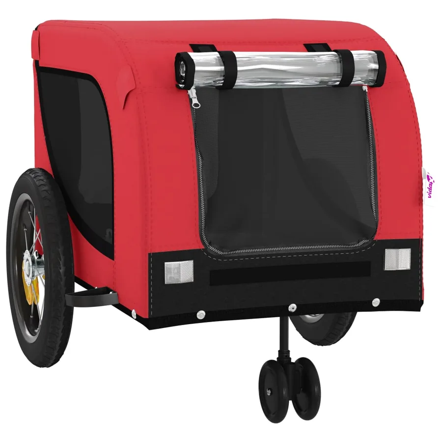 Remorque de vélo pour animaux de compagnie rouge et noir - 4