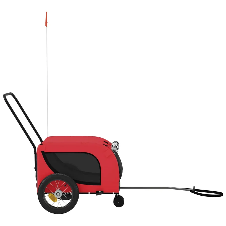 Remorque de vélo pour animaux de compagnie rouge et noir - 5