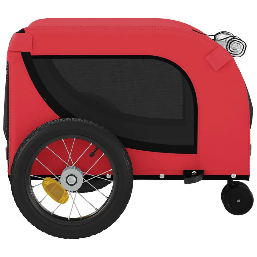 Remorque de vélo pour animaux de compagnie rouge et noir - 6