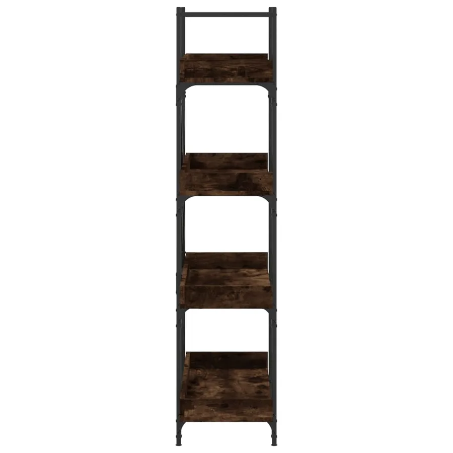 Bibliothèque à 4 niveaux chêne fumé 100x33x145,5 cm - 5