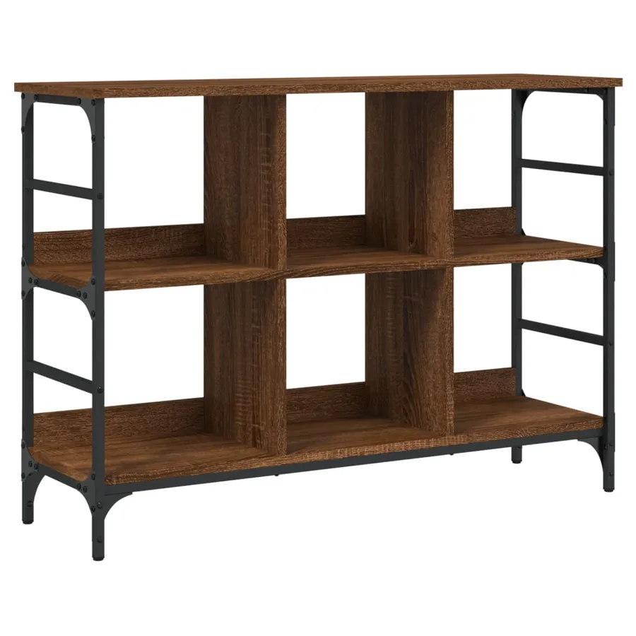Buffet chêne marron 102x32x73,5 cm bois d'ingénierie - 2