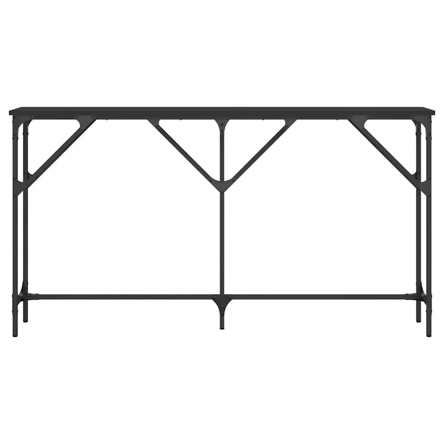 Table console noir 140x23x75 cm bois d'ingénierie - 4