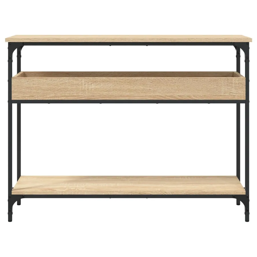 Table console avec étagère Chêne Sonoma 100 x 29 x 75 cm Bois d'ingénierie - 4