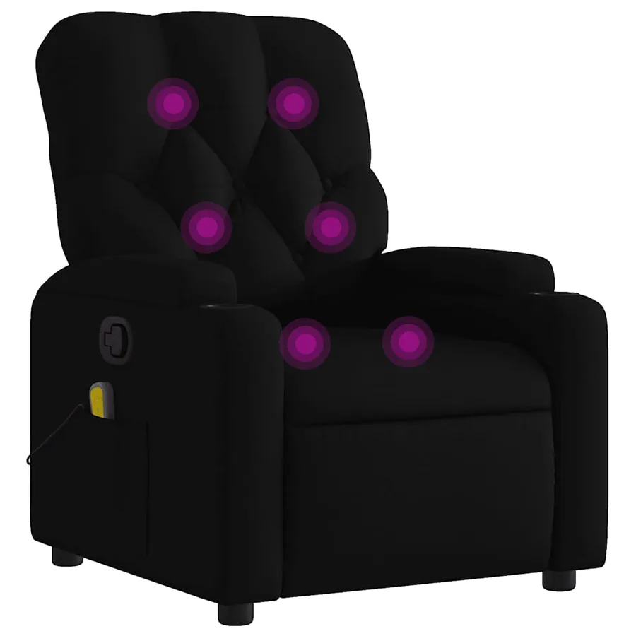 Fauteuil de massage inclinable Noir Tissu - 2