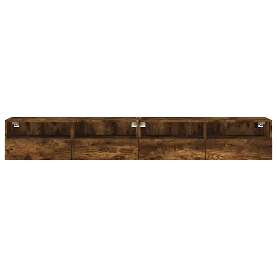 Meubles TV muraux 2pcs chêne fumé 100x30x30cm bois d'ingénierie - 7