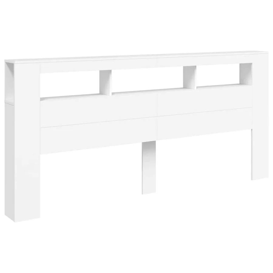 Tête de lit à LED blanc 220x18,5x103,5 cm bois d'ingénierie - 4