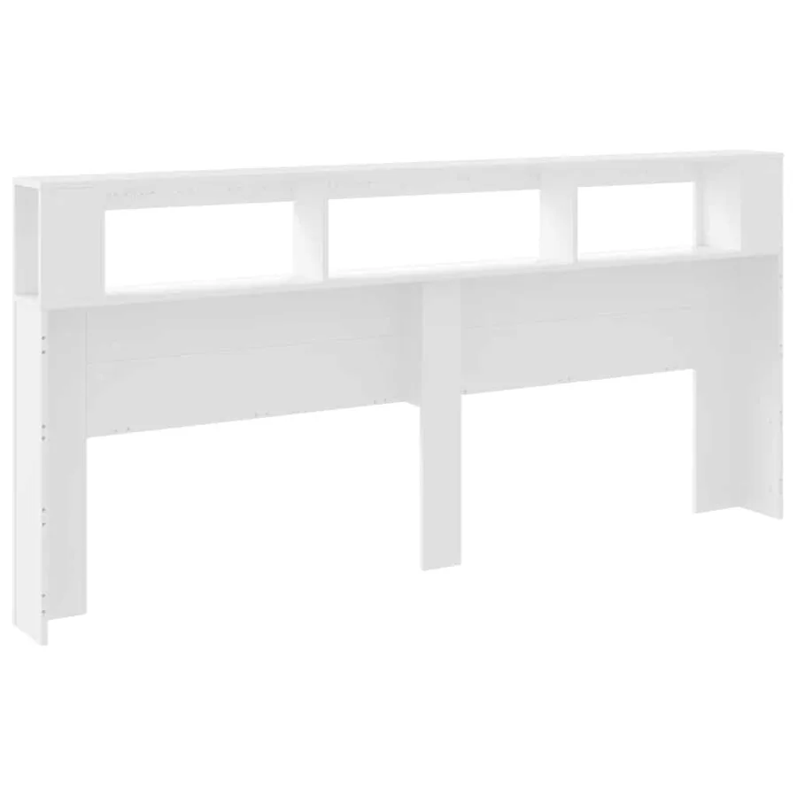 Tête de lit à LED blanc 220x18,5x103,5 cm bois d'ingénierie - 6