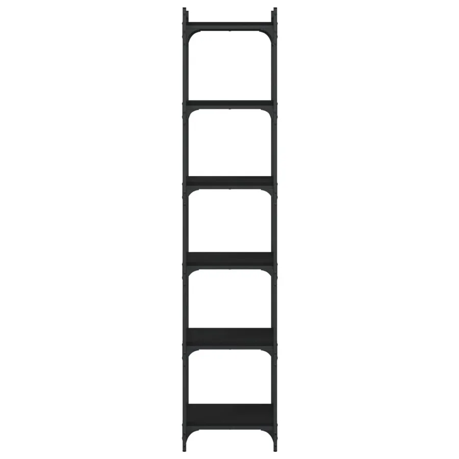 Bibliothèque 6 niveaux noir 40x30x188 cm bois d'ingénierie - 4