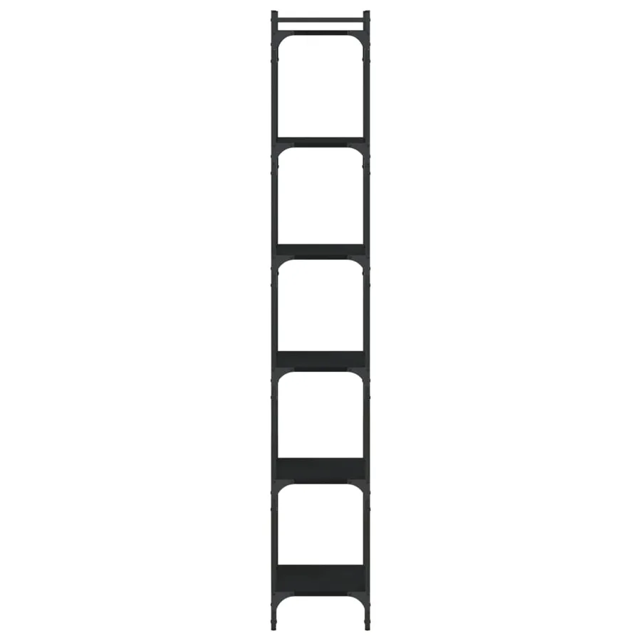 Bibliothèque 6 niveaux noir 40x30x188 cm bois d'ingénierie - 5