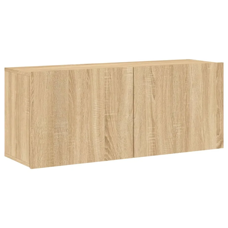 Meuble TV mural chêne sonoma 100x30x41 cm - 2