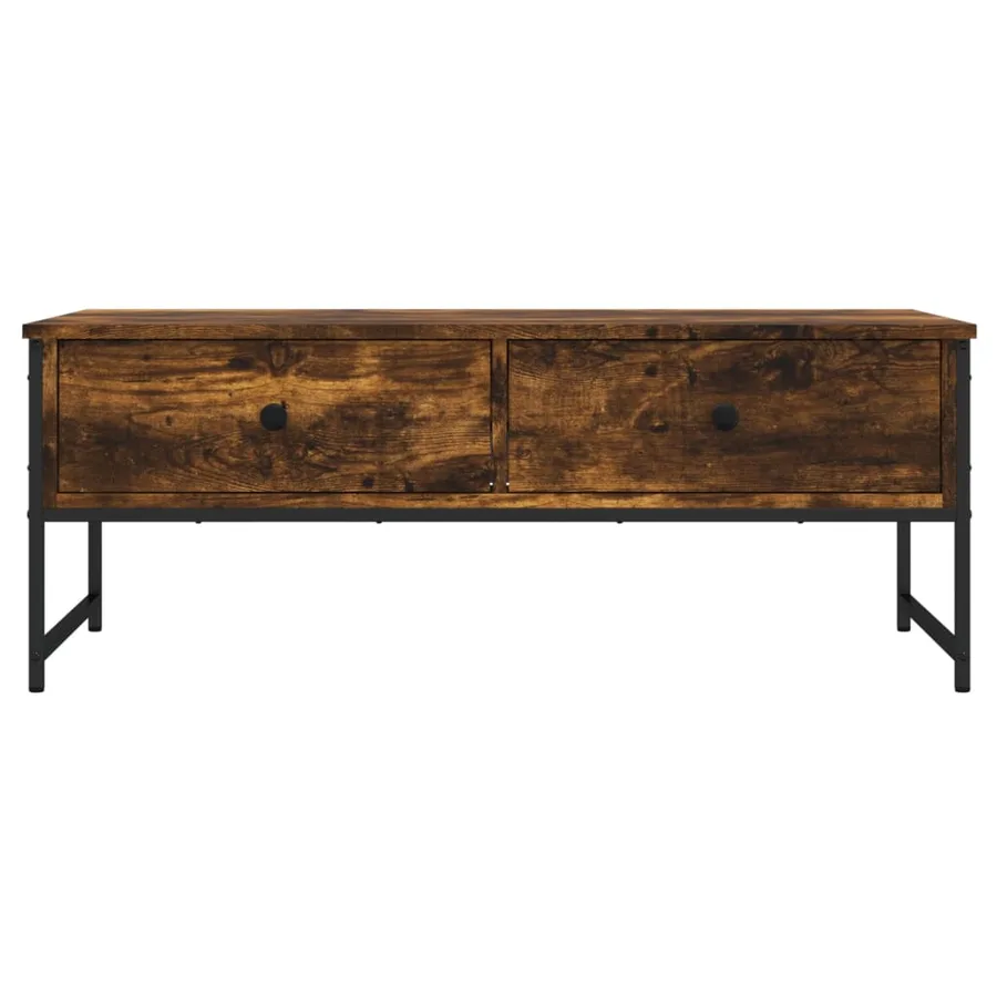 Table basse chêne fumé 101x49x39,5 cm bois d'ingénierie - 6