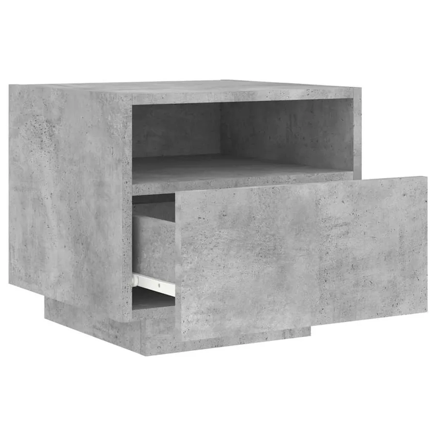 Armoires de chevet avec lumières LED 2 pcs gris béton - 6