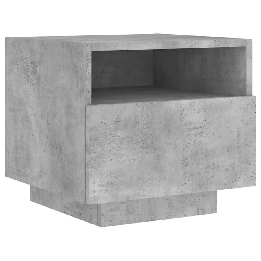 Armoires de chevet avec lumières LED 2 pcs gris béton - 7