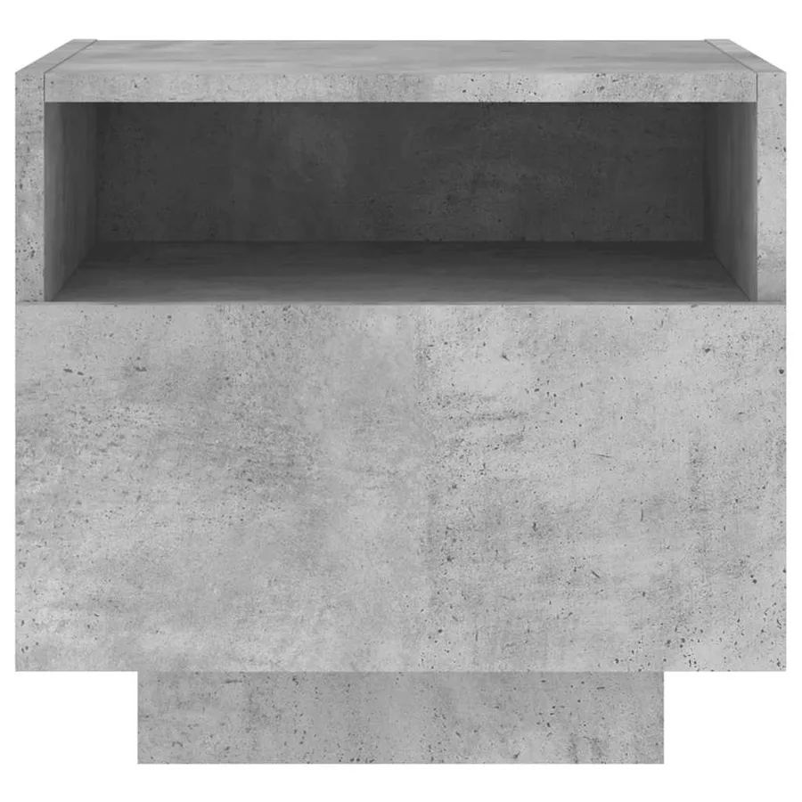 Armoires de chevet avec lumières LED 2 pcs gris béton - 8