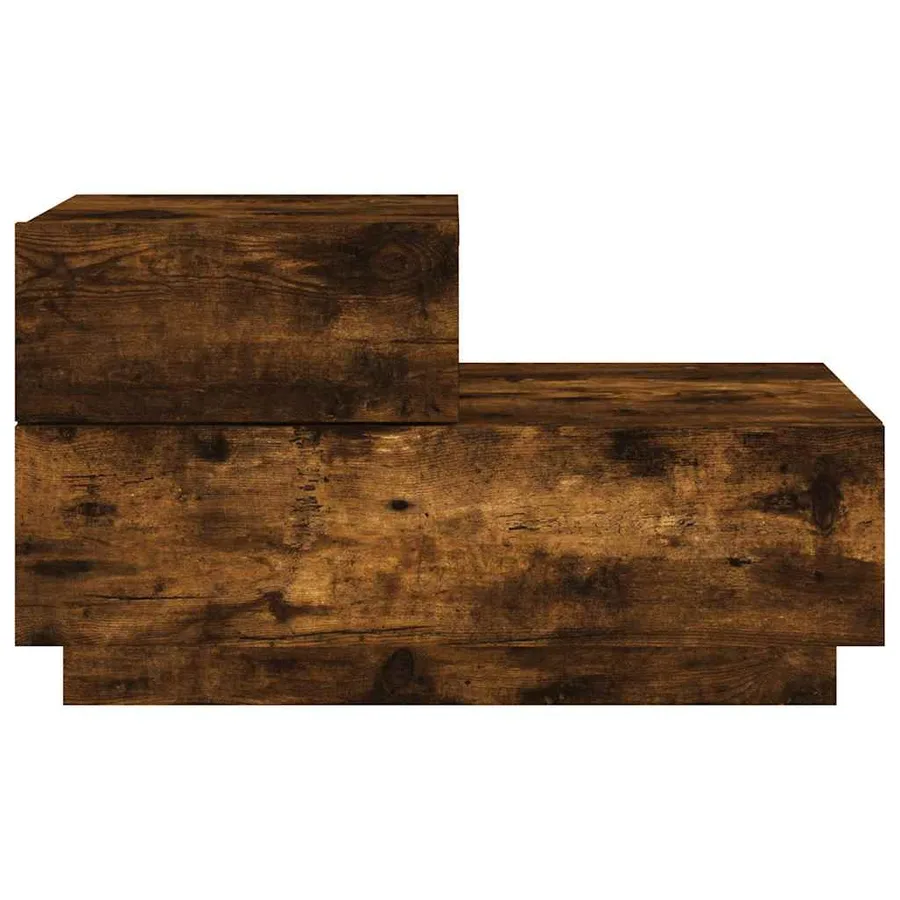 Table de chevet avec lumières LED chêne fumé 70x36x40,5 cm - 7