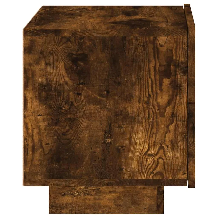 Table de chevet avec lumières LED chêne fumé 70x36x40,5 cm - 8