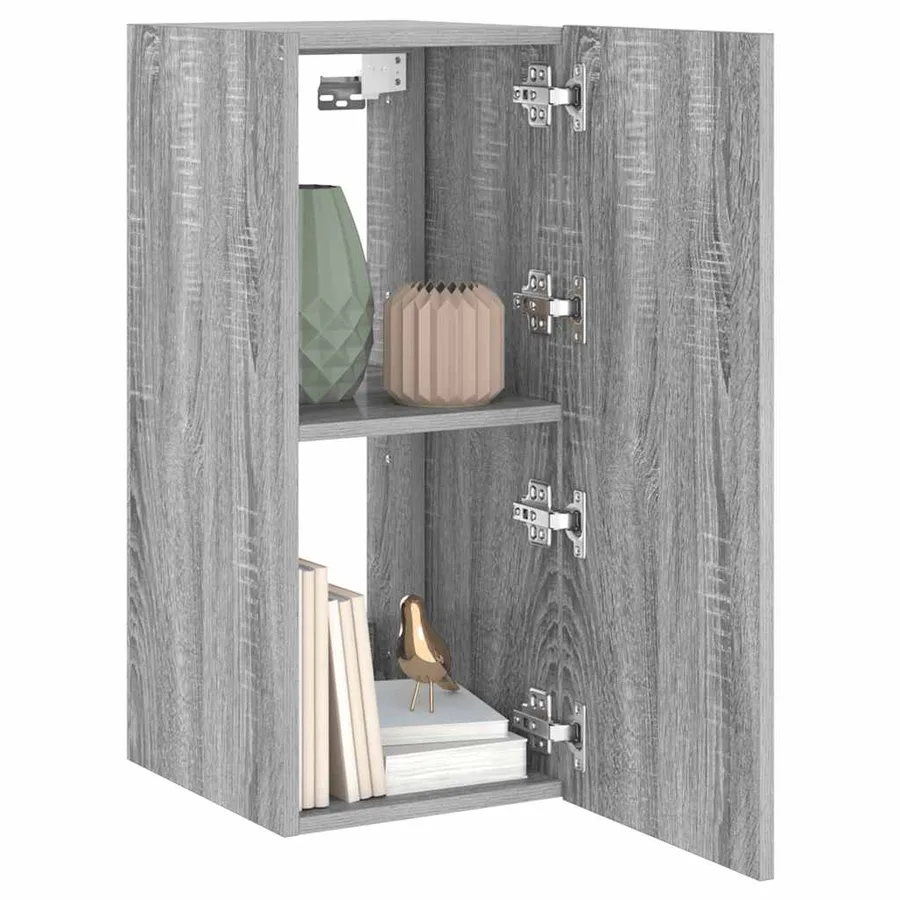 Meuble TV mural avec lumières LED sonoma gris 30,5x35x70 cm - 7