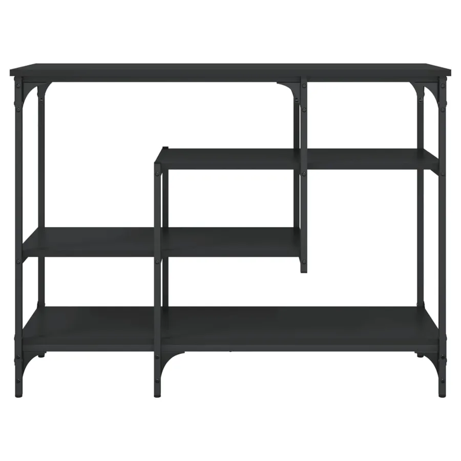 Table console avec étagères noir 100x35x75 cm - 4