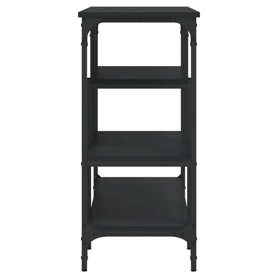 Table console avec étagères noir 100x35x75 cm - 5