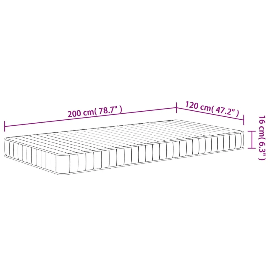 Matelas en mousse moyennement doux 120x200 cm - 9