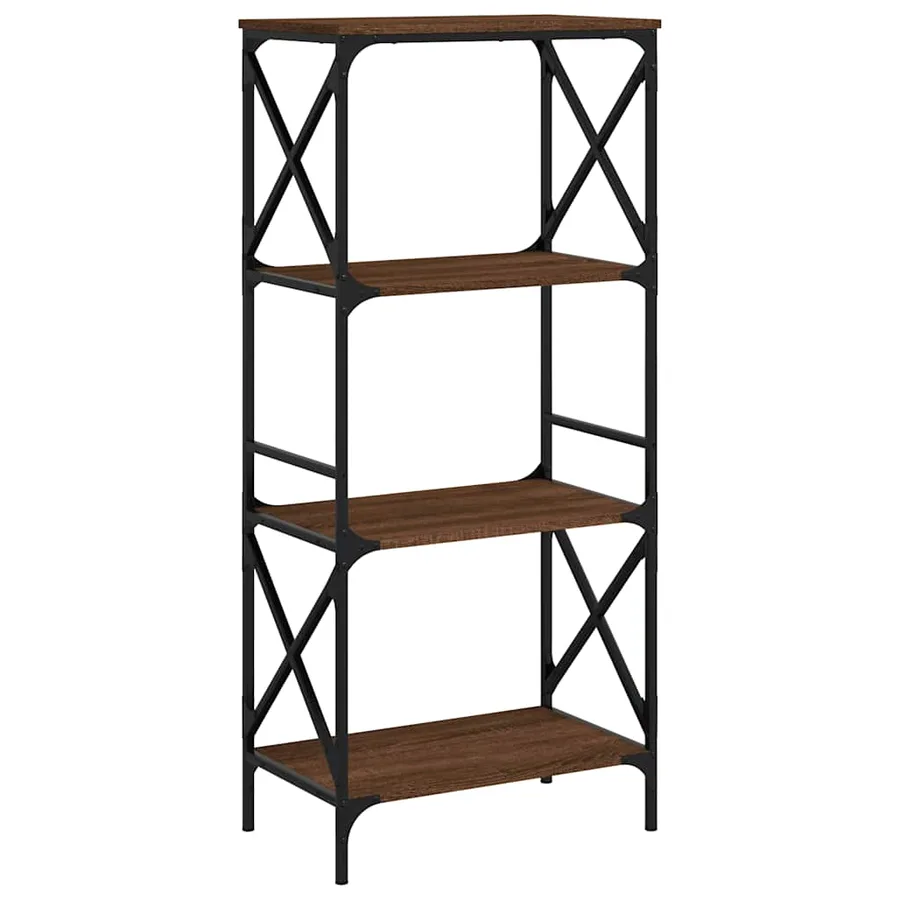 Bibliothèque 4 niveaux chêne brun 59x35x132cm bois d'ingénierie - 2