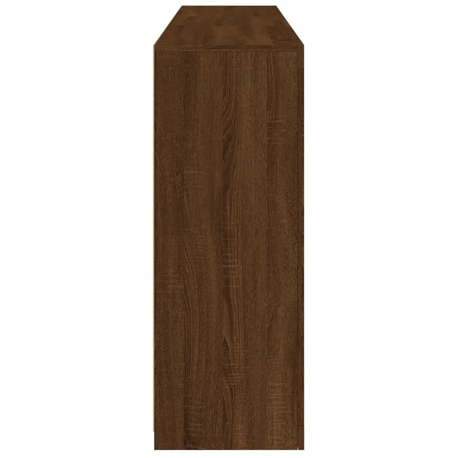 Buffet avec lumières LED chêne marron 162x37x100 cm - 7