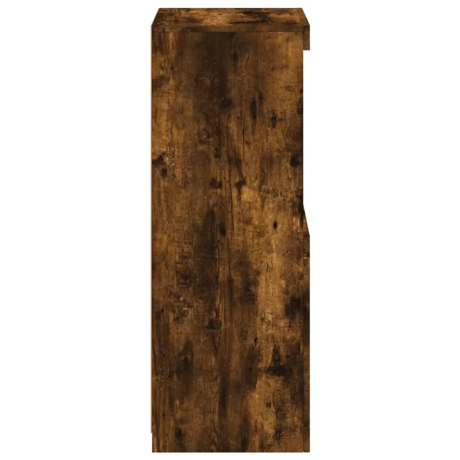 Buffet avec lumières LED chêne fumé 41x37x100 cm - 8
