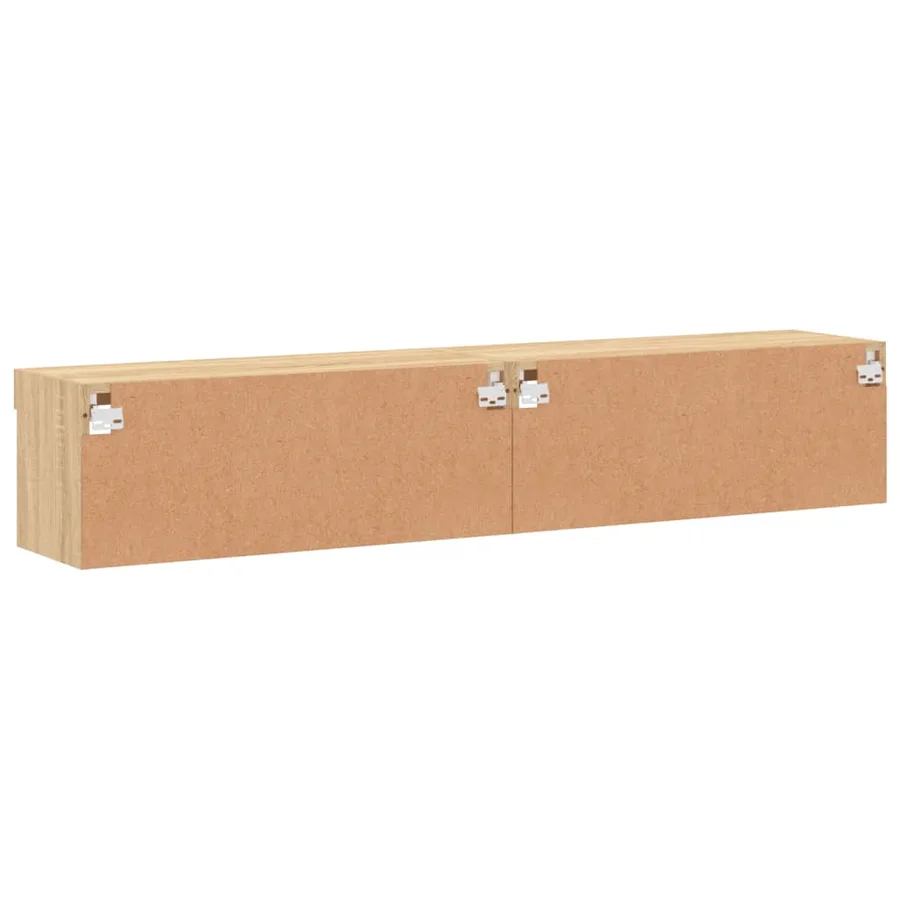 Meubles TV avec lumières LED 2 pcs chêne sonoma 80x30x30 cm - 10