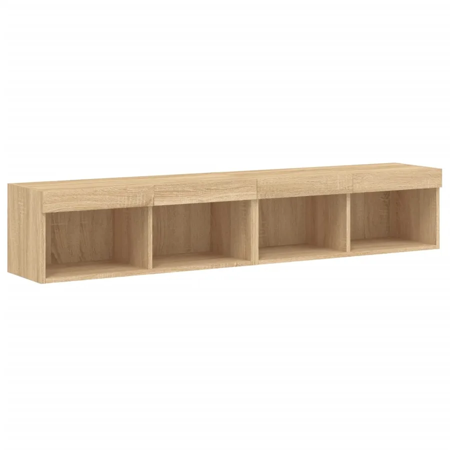 Meubles TV avec lumières LED 2 pcs chêne sonoma 80x30x30 cm - 7